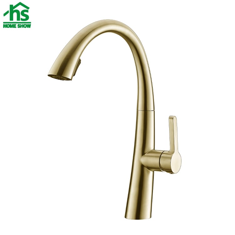 Wholesale Hotel Project OEM Gold Color Pull Out Kitchen Sink Faucet C03 1492