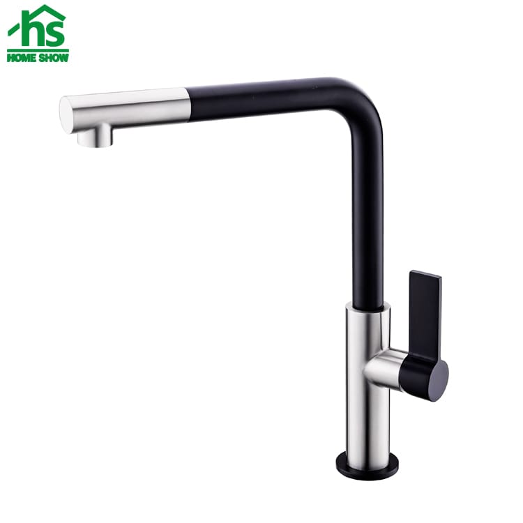 Factory Provided OEM Black Color Handle  Stainless Steel Kitchen Faucet C031477