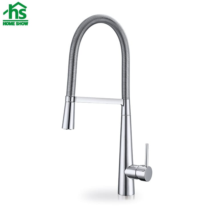 Chrome Flexible Spring Single Handle Faucet for Kitchen Sink C031509