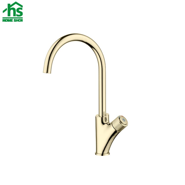 Factory Direct Tree Shape Gold Sink Surface Button Kitchen Faucet C21 7001
