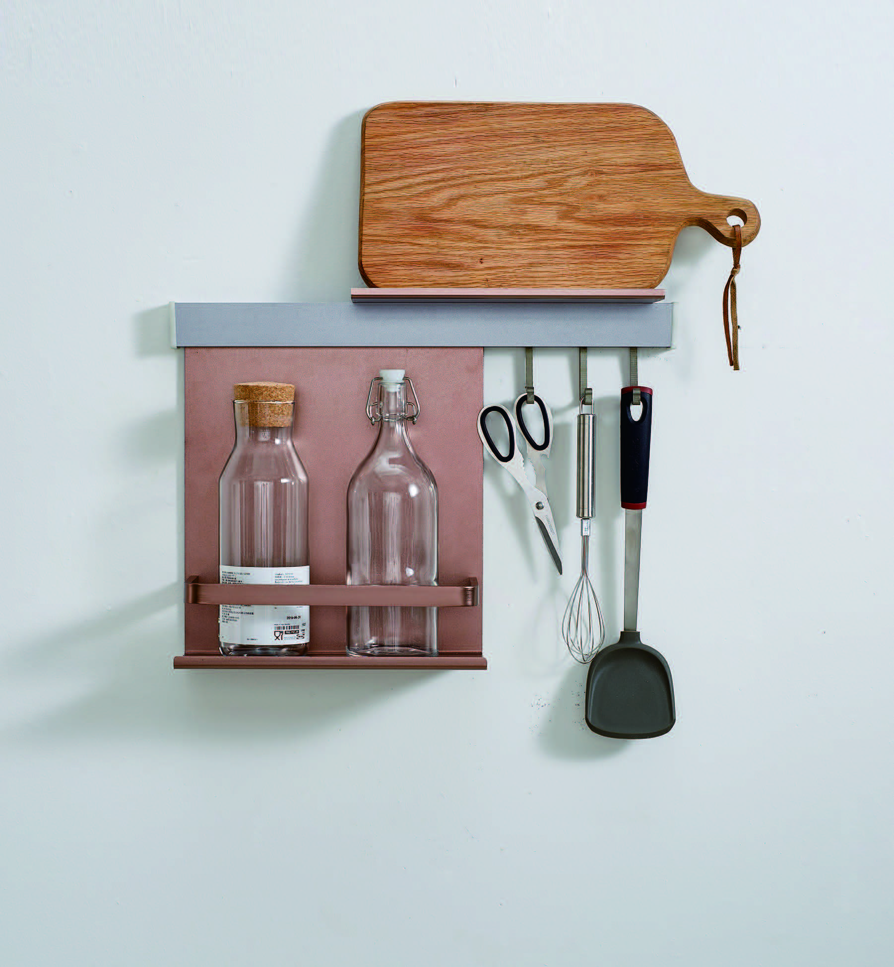 Aluminum Kitchen Accessories Storage Shelf, Hanging Wall Hooks