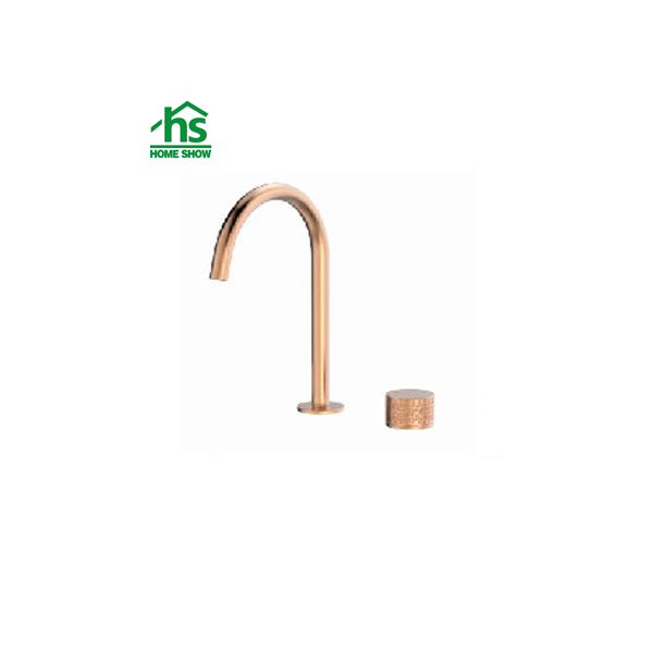 Deck Mounted Brushed Rose Gold 2 Holes Basin Faucet for Bathroom M25 1108