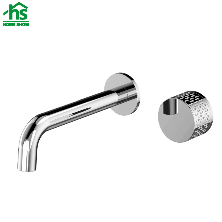 Two Holes Single Lever Brass Chrome Wall Mount Bathroom Faucets M25 1005