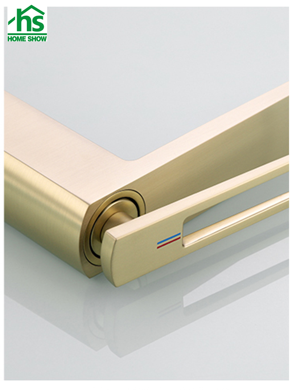 Hollow Handle High Spout Golden Brass Basin Faucet for Bathroom M30 3002