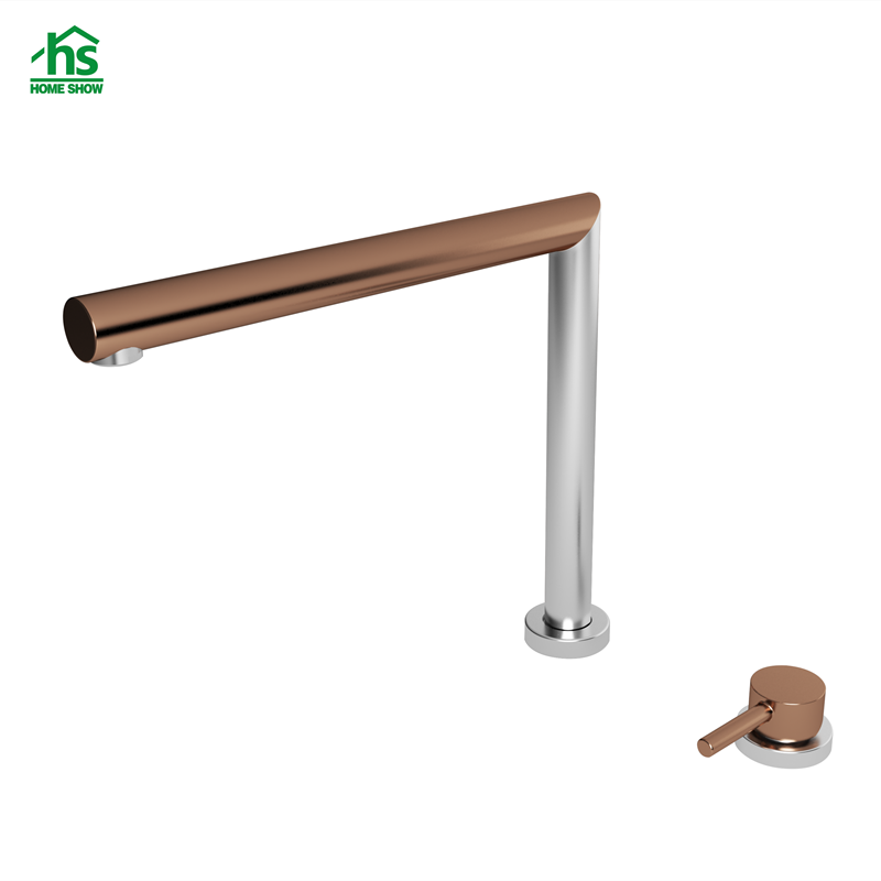 Rose Gold Fold-able Adjustable Spout Height Lift-able Kitchen Tap C03 1612