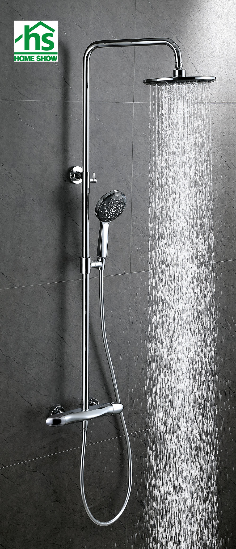 OEM wholesale luxury hotel bathroom gun grey wall mounted design brass material shower faucet