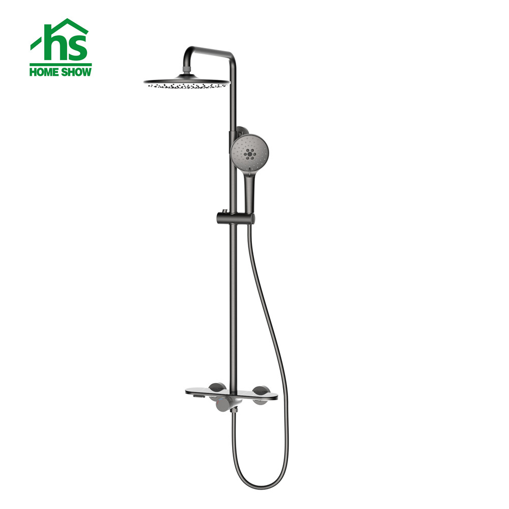 Factory Wholesale Bathroom Wall Mounted Brushed Gold Thermostatic Shower Faucet for Bathroom D05 2025