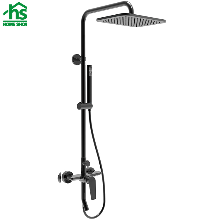 Hot selling style black color brass material wall mounted design hotel bathroom shower set D05 1376