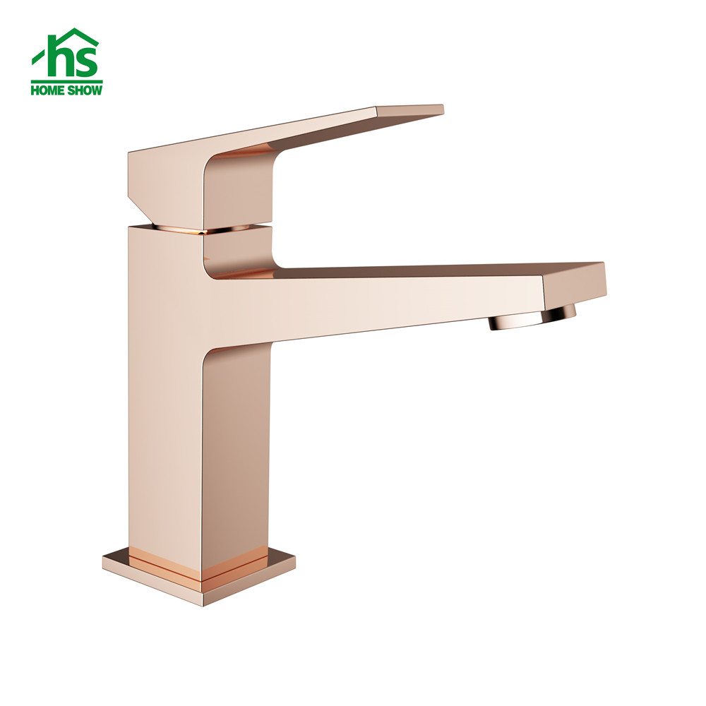 OEM Wholesale China Factory Rose Gold Surface Brass Basin Faucet for Bathroom M48 2001