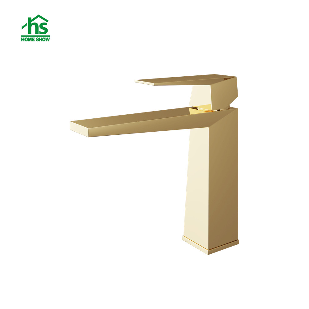 Explosion Recommended OEM Brass Single Level Gold Basin Faucet M43 3001