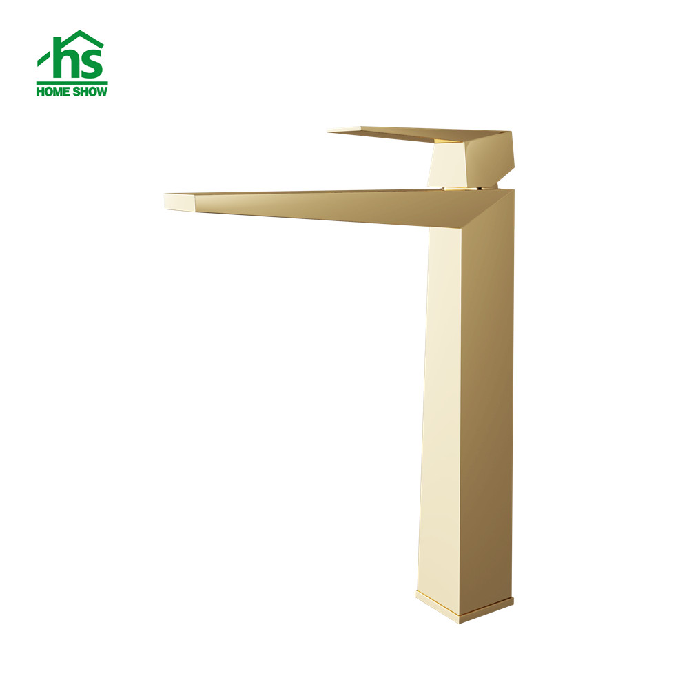 Manufacturer Tall Size Gold Surface Single Level Basin Mixer Tap for Bathroom M43 3003