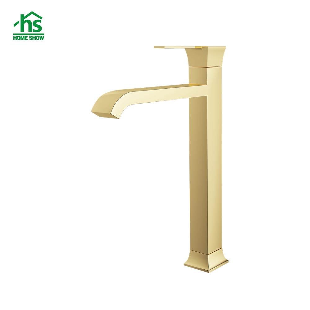OEM Middle Size Gold Surface Single Level Basin Mixer Taps for Bathroom M44 3002