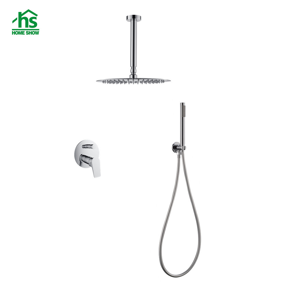 Factory Quality Chrome Wall Concealled Two Function Shower Mixer Set with Valve Control and Hand Shower